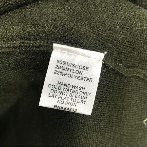 Sisters Olive Green Felted Knit Fringed Open Front Tunic Cardigan Vest - Picture 15 of 16